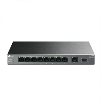 TP-LINK LS1210GP, Green Tech, 8 Port Gigabit, PoE 61W, 1 Port Gigabit Uplink, 1 Port Gigabit SFP, Yönetilemez Masaüstü Switch