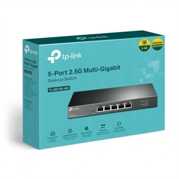 TP-LINK TL-SG105-M2, 5 Port, 2,5Gbps, Multi-GigaBit, Yönetilemez, Metal Kasa, Masaüstü Switch