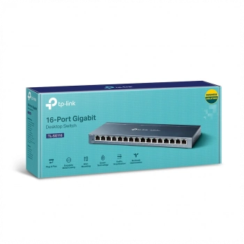 TP-LINK TL-SG116(UN) V2, 16 Port, GigaBit, Metal Kasa, Masaüstü Switch