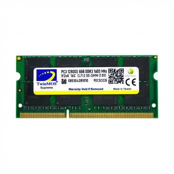 TwinMOS MDD38GB1600N, 8GB, DDR3, 1600MHz, 1.5V Notebook Ram