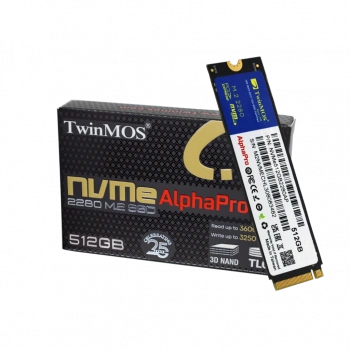 TwinMOS NVMe512GB2280AP, AlphaPro, 512GB, 3600-3250Mb/s, Gen3, NVMe PCIe M.2 2280, SSD, TLC, 3DNAND