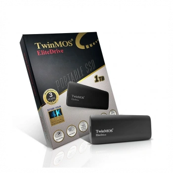 TwinMOS PSSDGGBMED32, 1TB, Taşınabilir External SSD, USB 3.2, Type-C (Dark Grey)