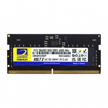 TwinMOS TMD58GB4800S40, 8GB, DDR5, 4800MHz,  CL40, 1.1V Notebook Ram
