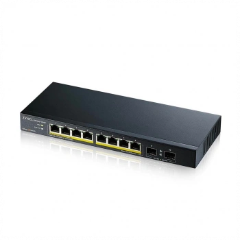 ZyXEL GS1100-10HP, 8 Port, Gigabit, PoE 130W, 2 Port GigaBit SFP, Yönetilemez, Masaüstü Switch