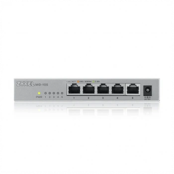 ZyXEL MG-105, 5 Port, Multi-GigaBit, 2.5Gbps, Metal Kasa, Yönetilemez, Masaüstü Switch