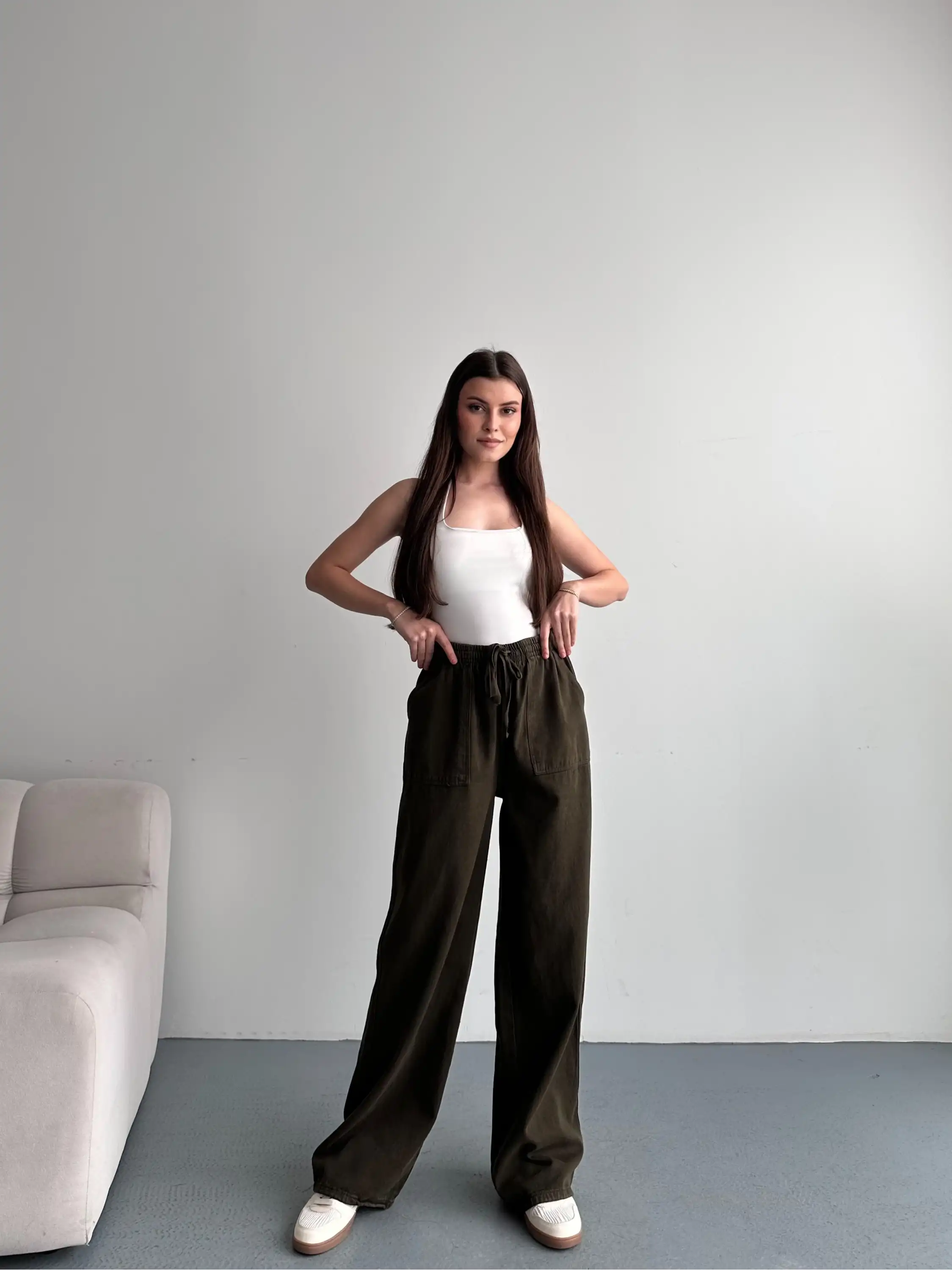 KETEN PANTOLON- YEŞİL