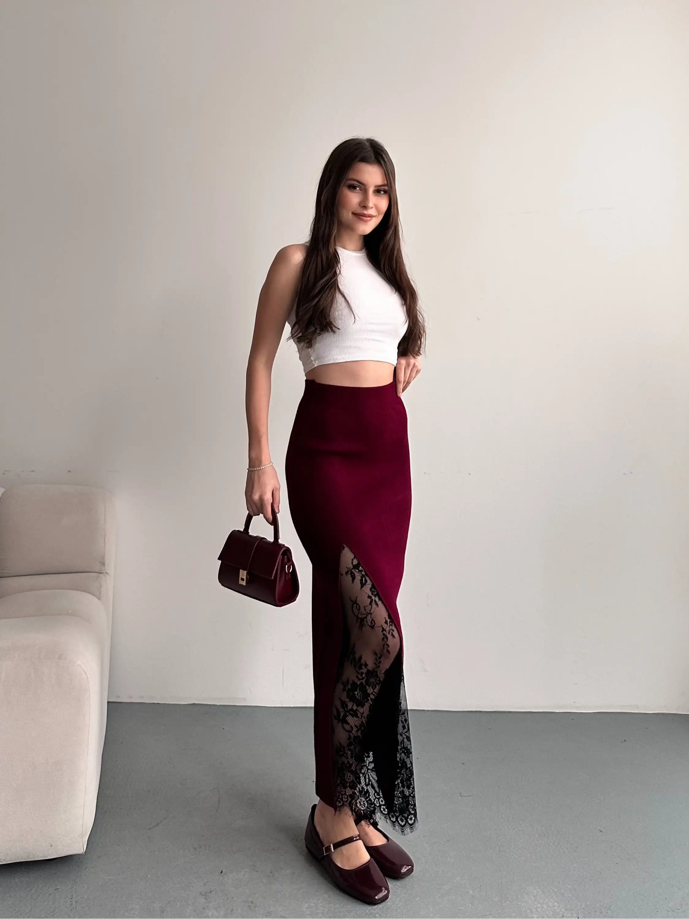 DANTEL YIRTMAÇLI ETEK-BORDO