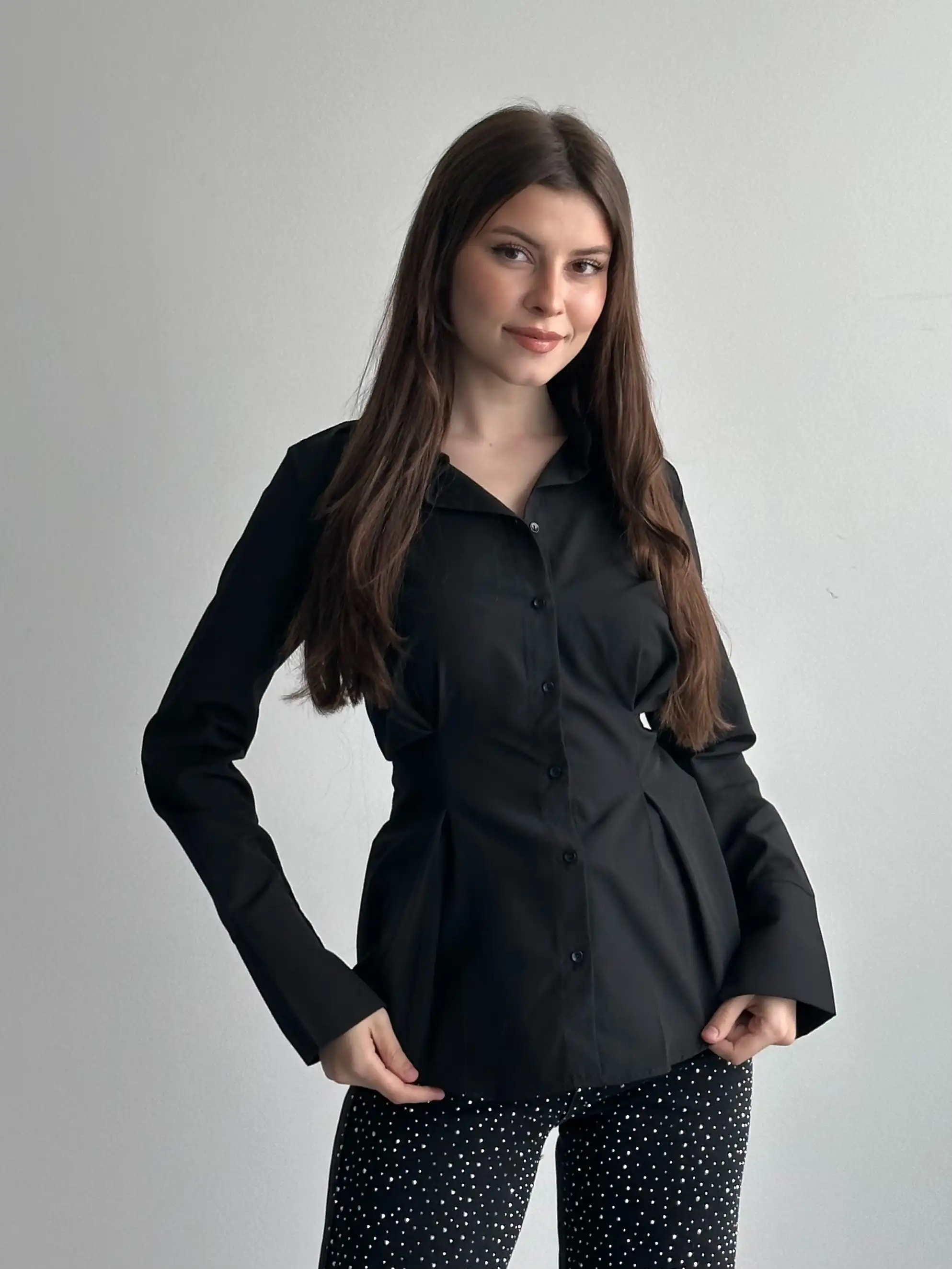 BASIC SALAŞ GÖMLEK-SİYAH