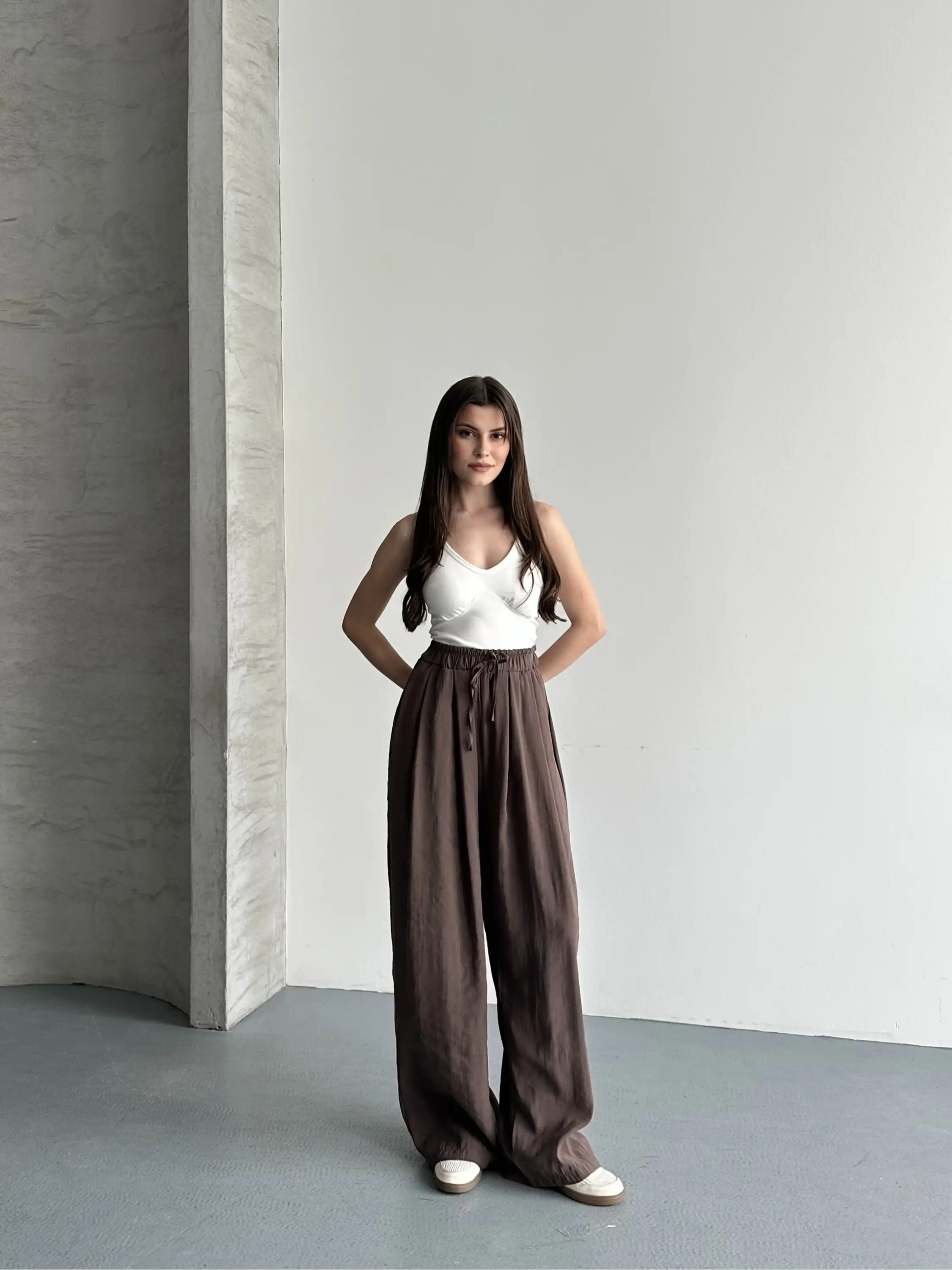 TENSEL PALAZZO PANTOLON-KAHVE