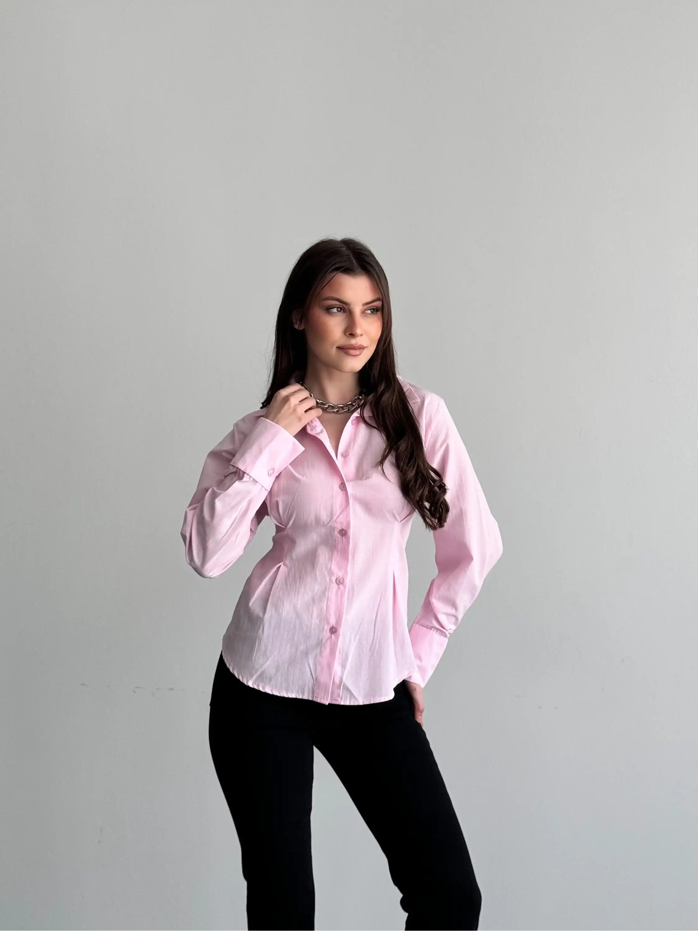 BASIC SALAŞ GÖMLEK-PEMBE