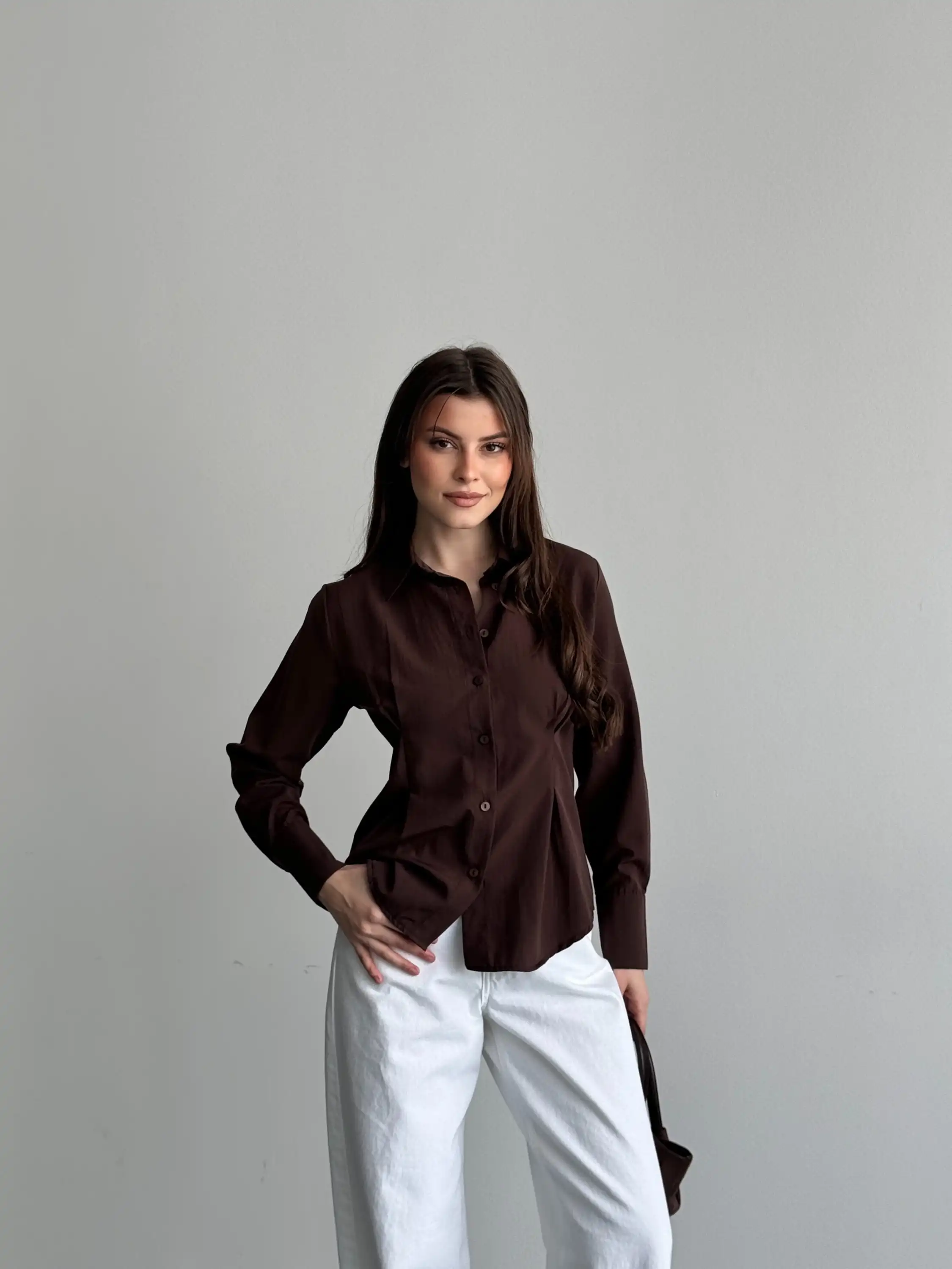 BASIC SALAŞ GÖMLEK-KAHVE