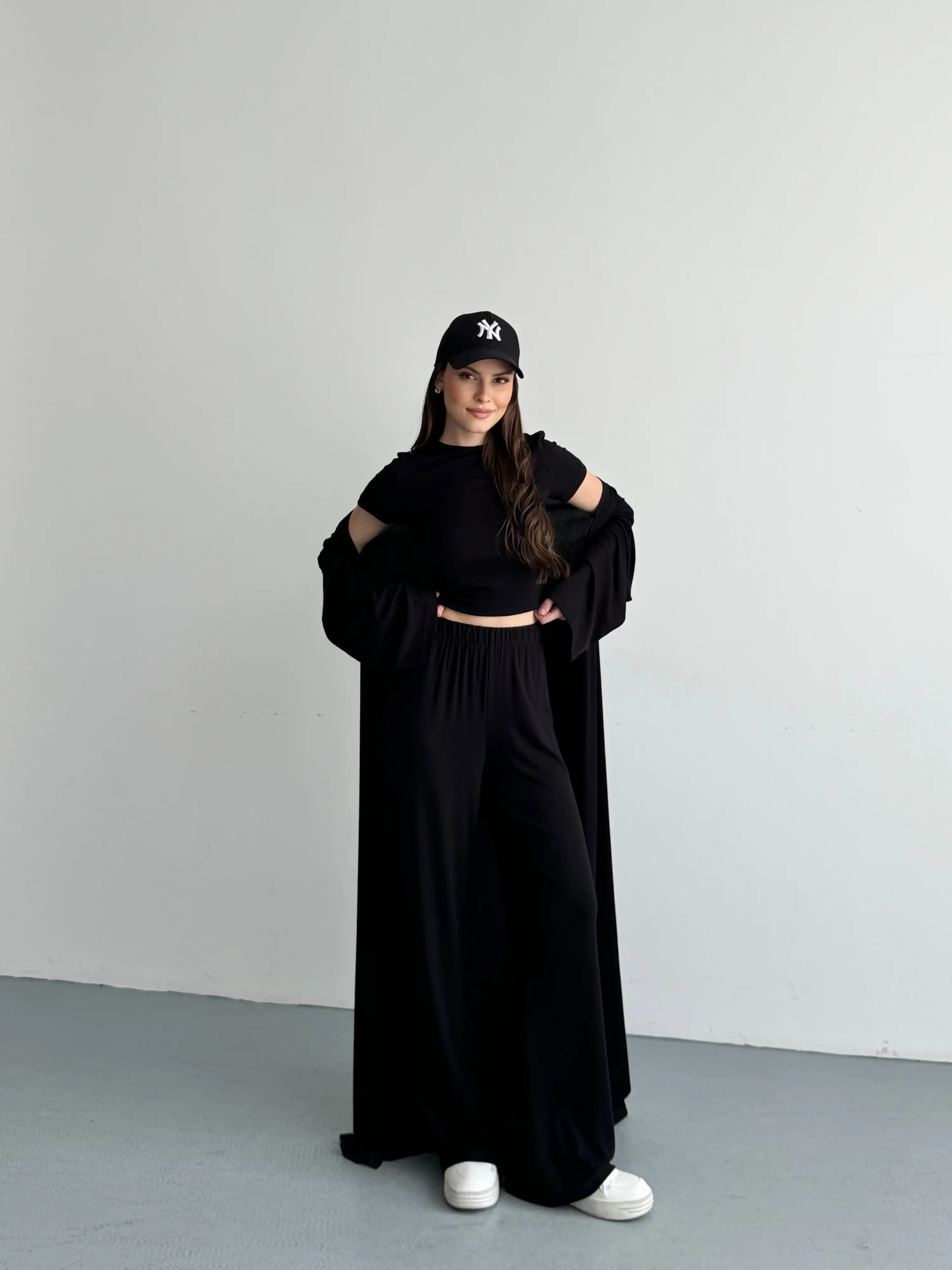 UZUN HIRKALI 3 LÜ TAKIM-SİYAH