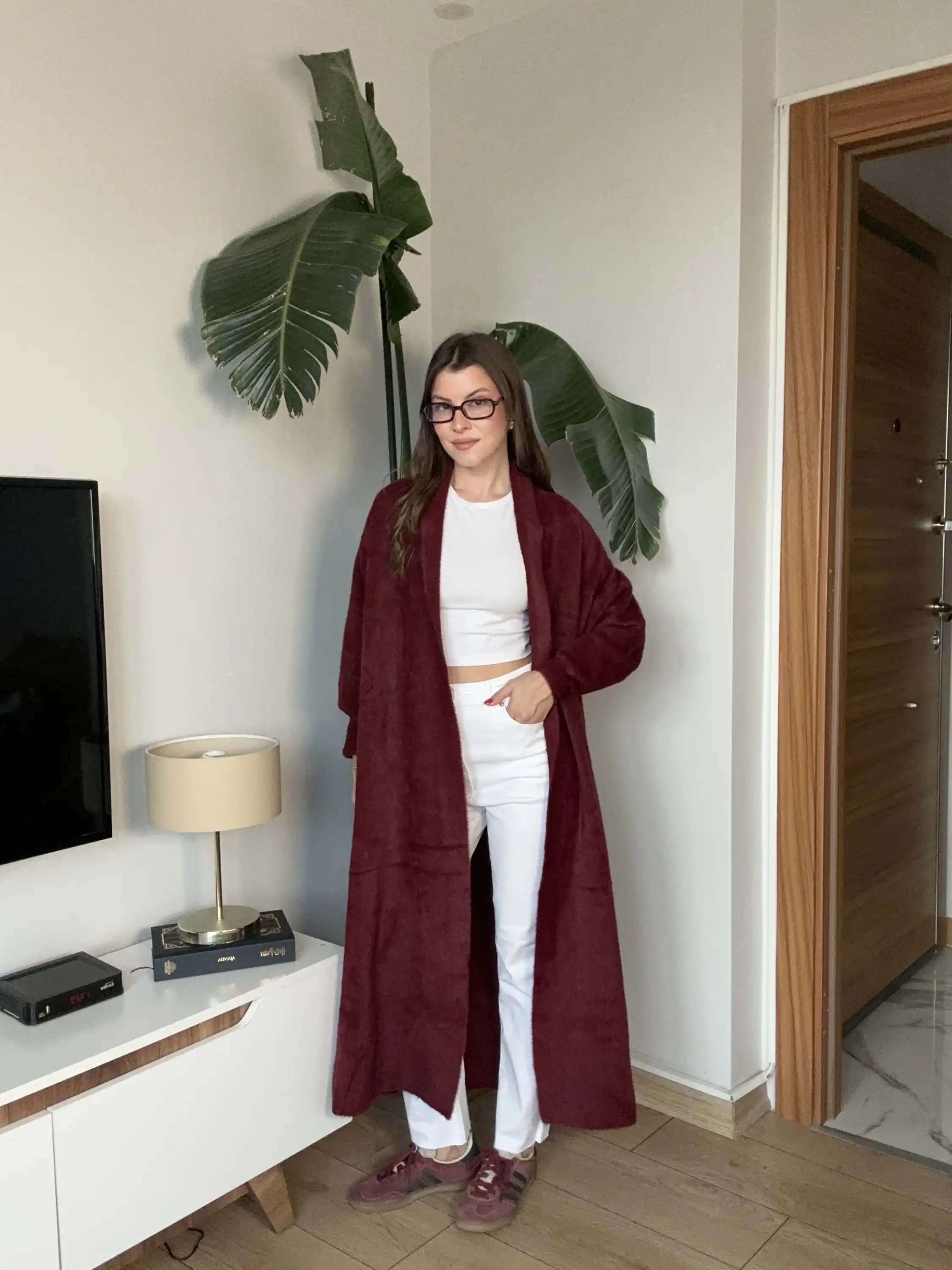 ŞAL YAKA SALAŞ KESİM SAKALLI HIRKA-BORDO
