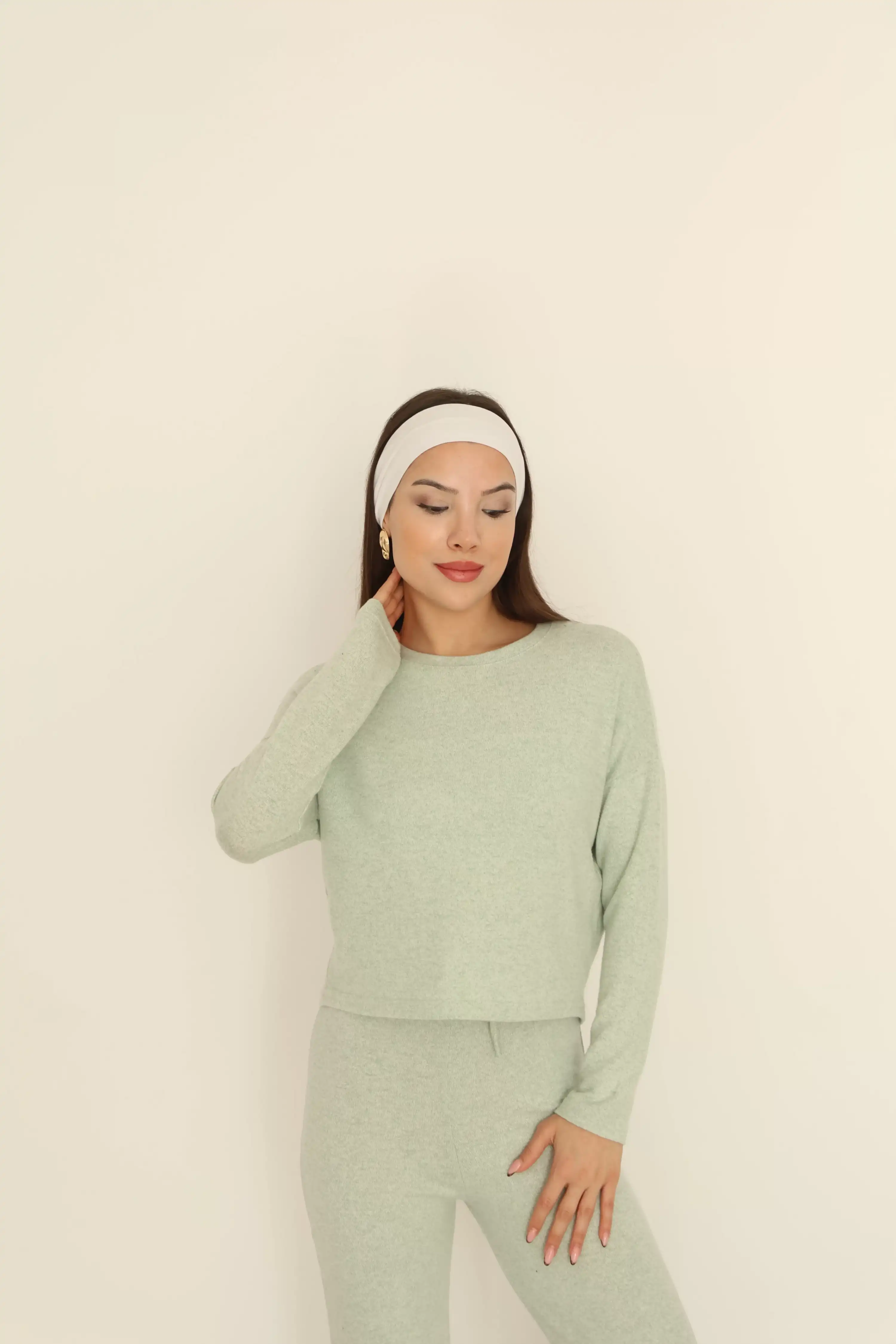 BİSİKLET YAKA TRİKO ALT ÜST TAKIM-YEŞİL