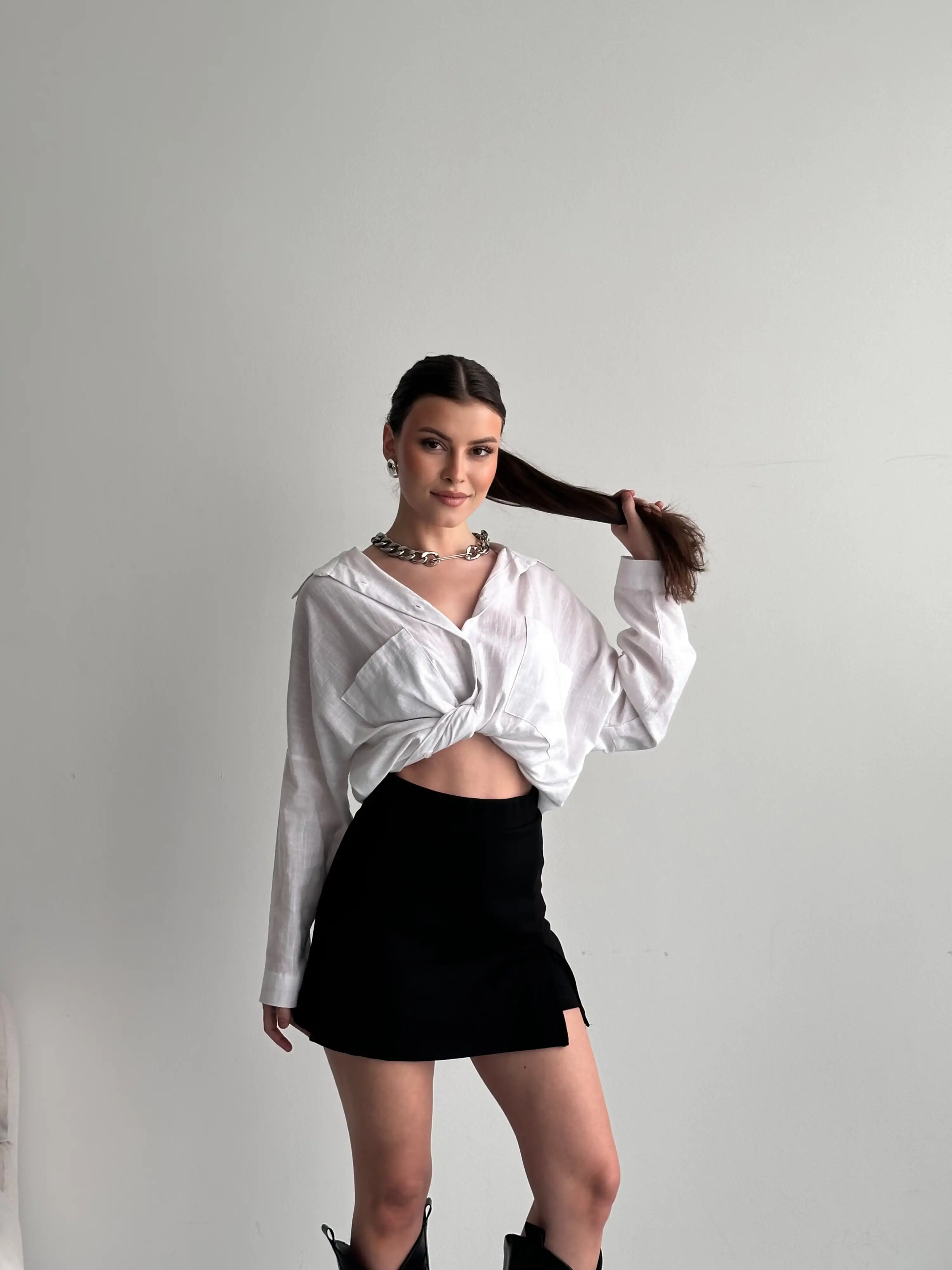 ÇELİK ŞORT ETEK-SİYAH