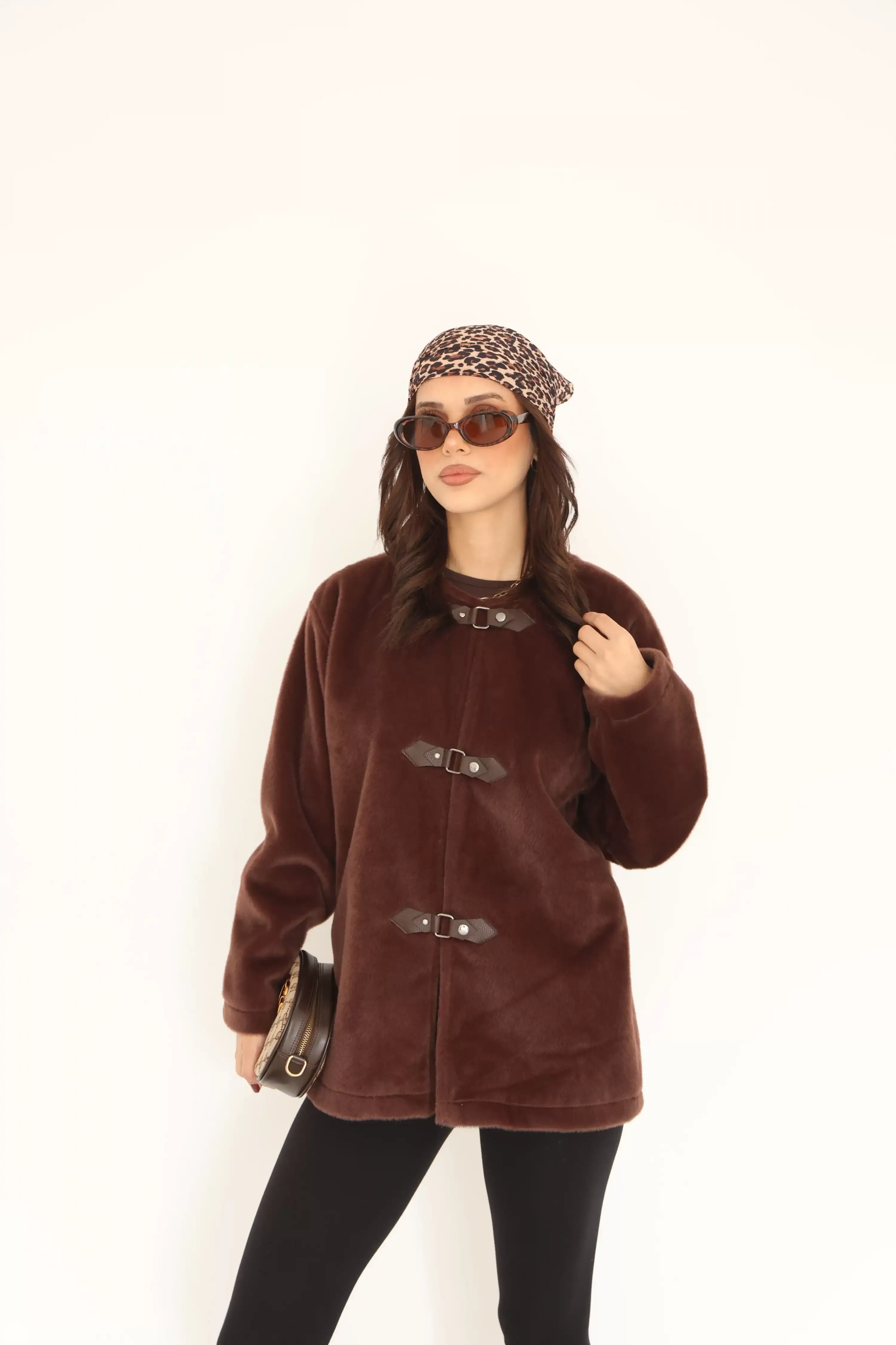 ÇITÇITLI KÜRK CEKET-KAHVE