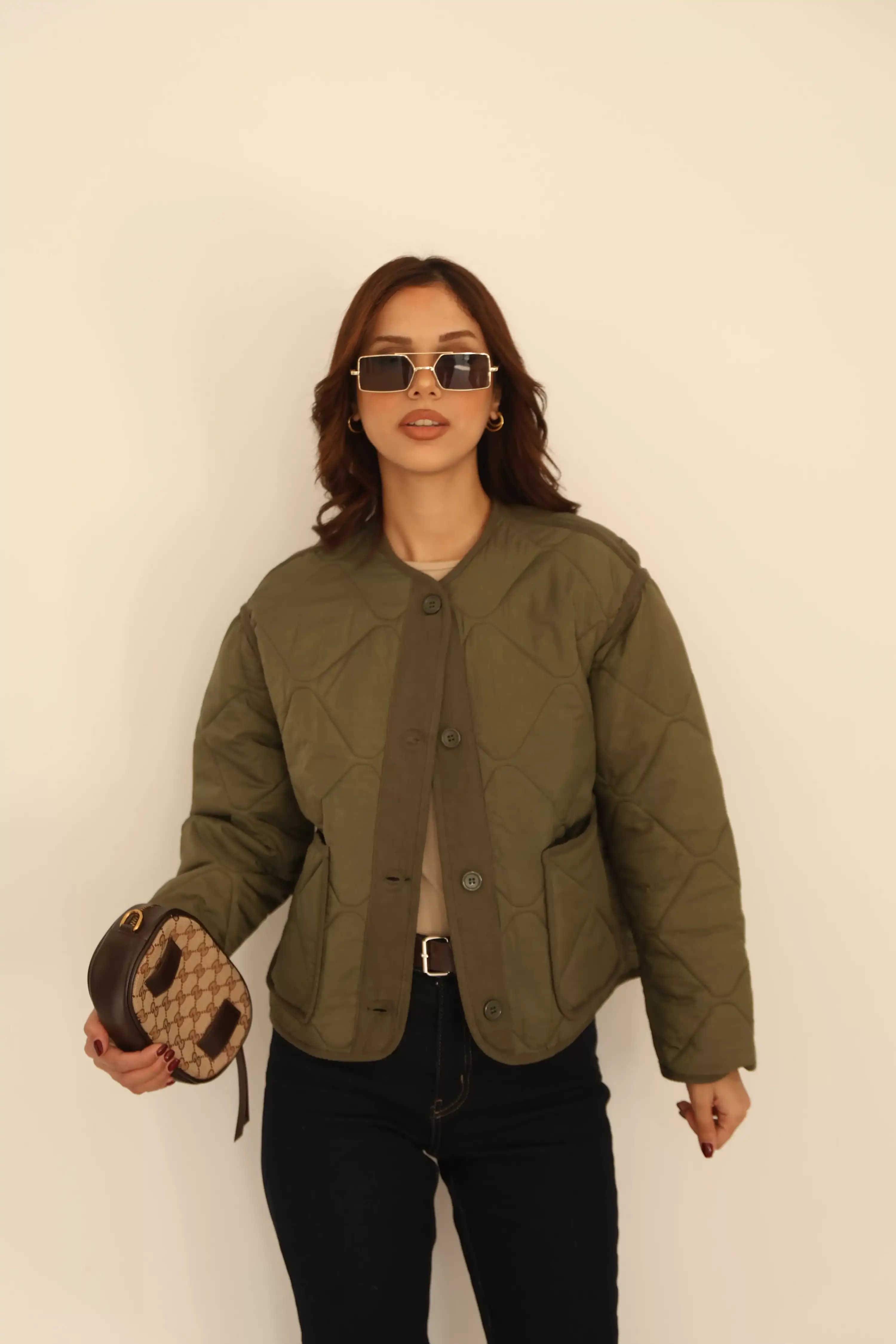 DESENLİ CEPLİ MONT-YEŞİL