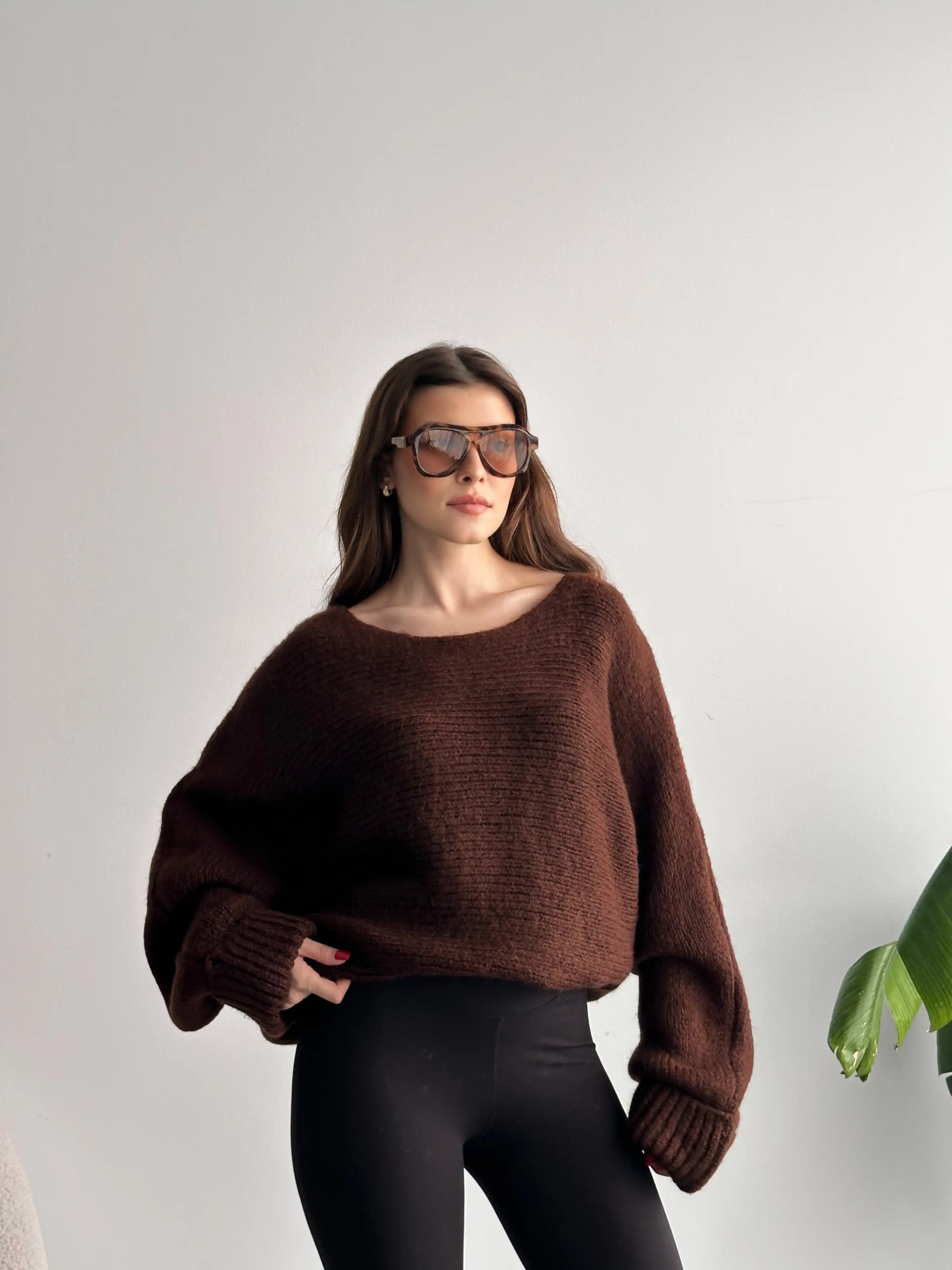 KAYIK YAKA KOLU KATLI KAZAK-KAHVE