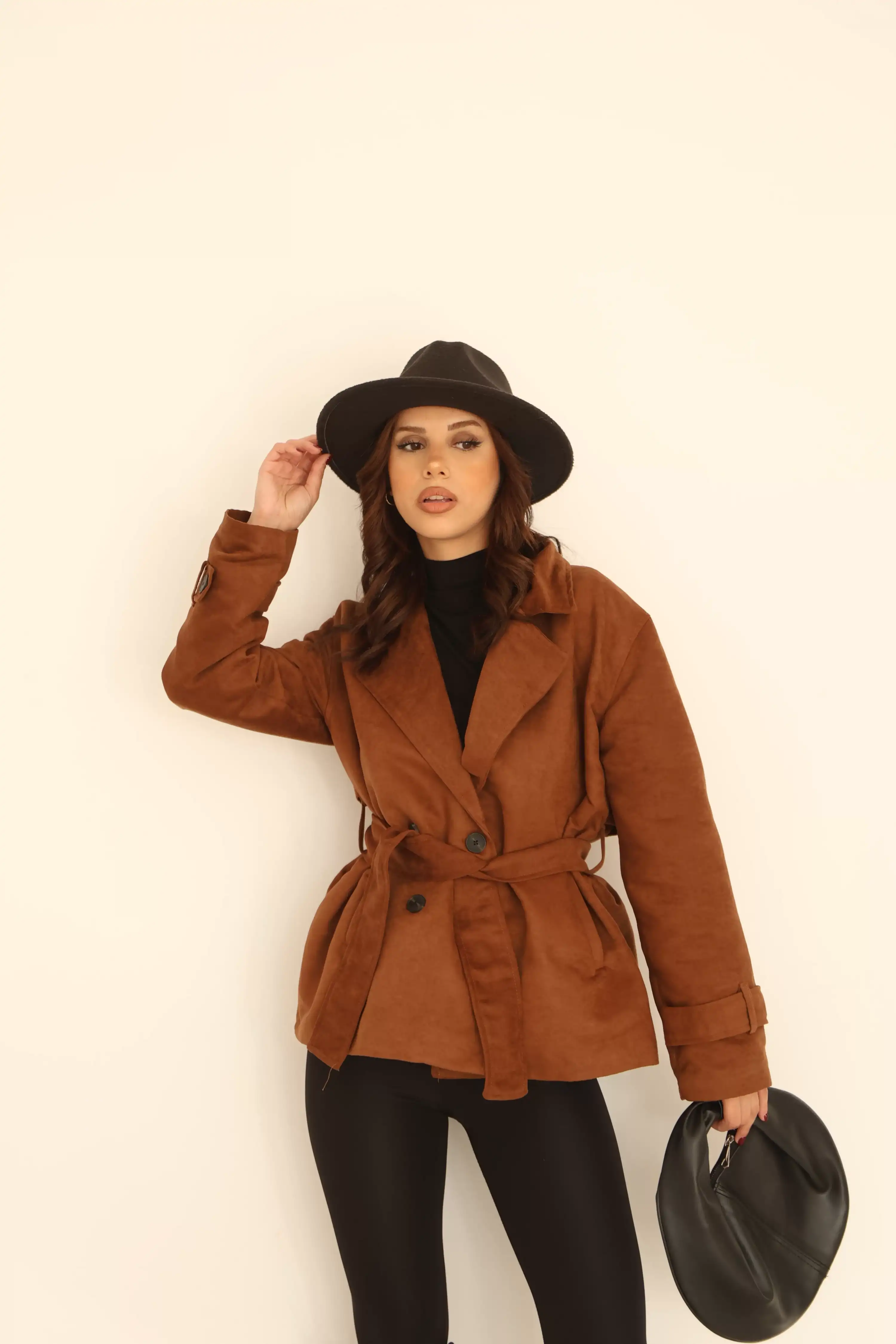 KEMERLİ SÜET CEKET-TABA