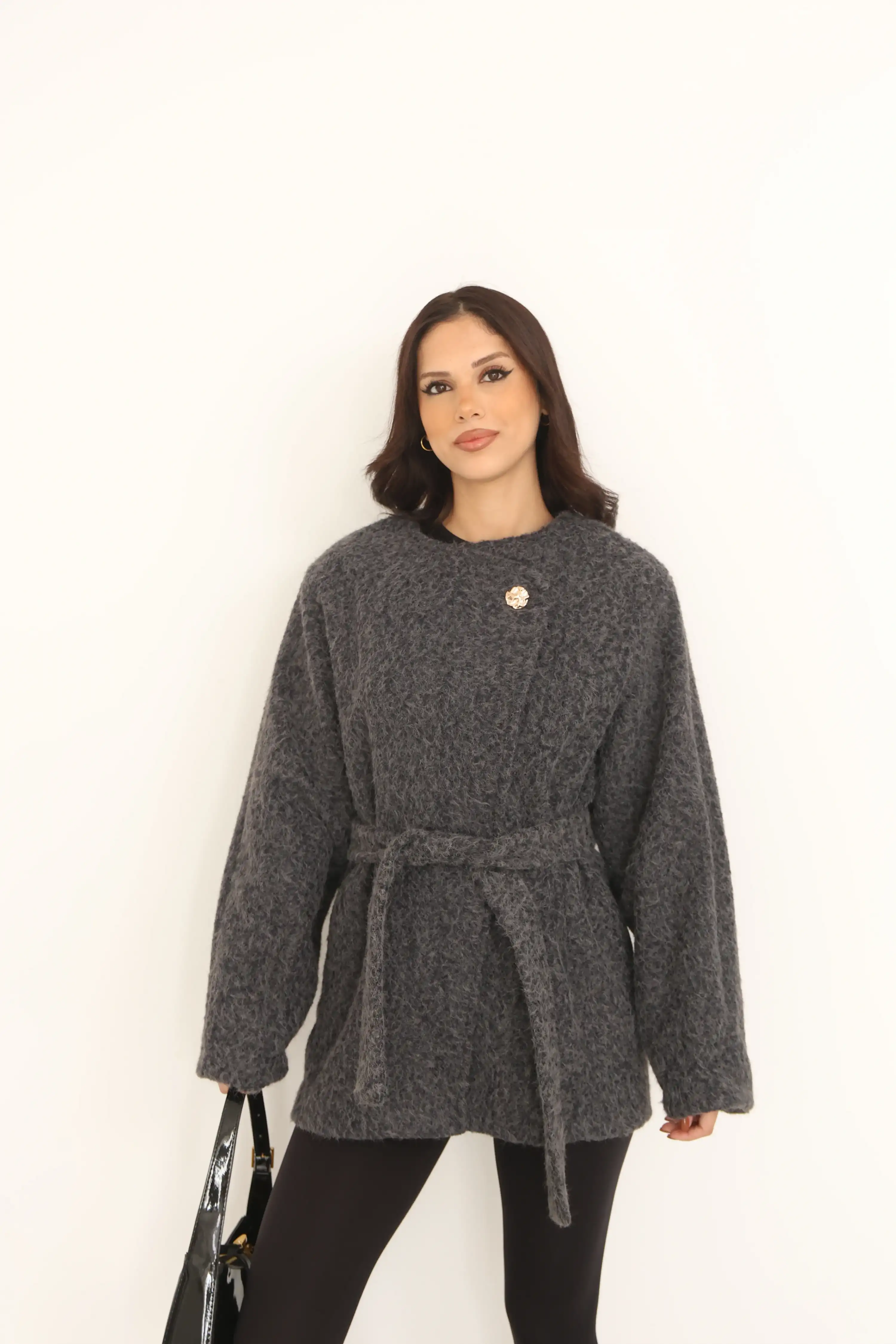 KIRÇILLI KAŞE KABAN-GRİ