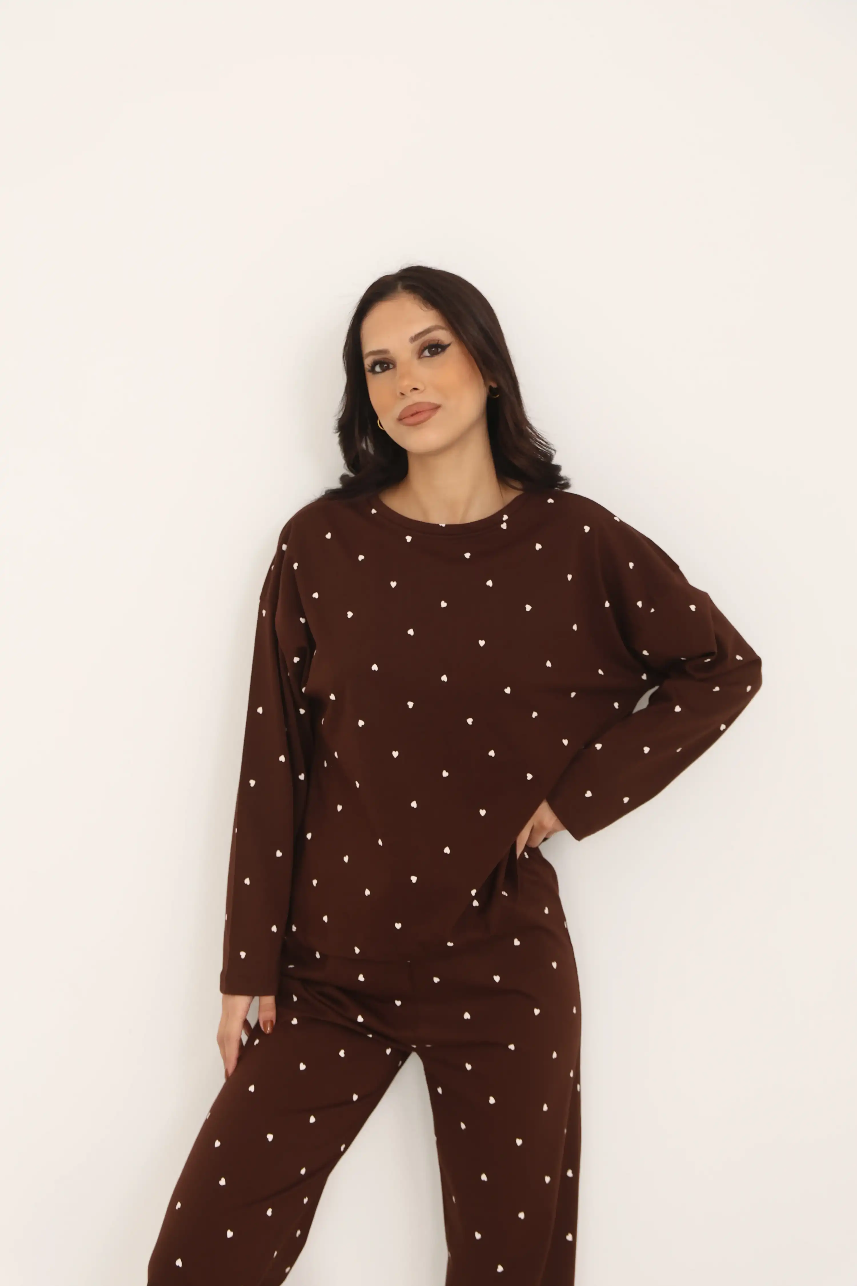 PİJAMA TAKIM- KAHVERENGİ