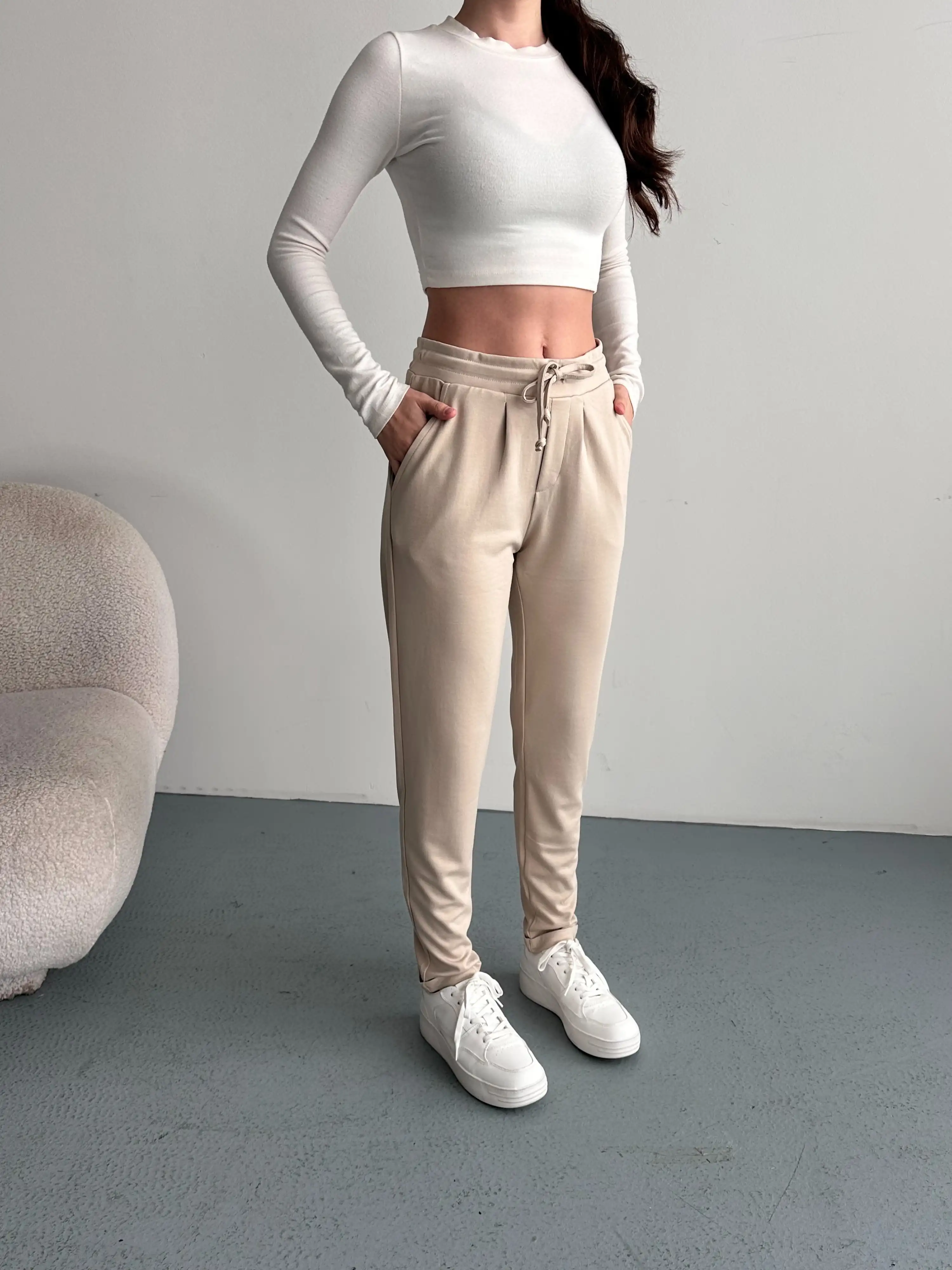 SALAŞ MODEL ÇELİK PANTOLON-KREM