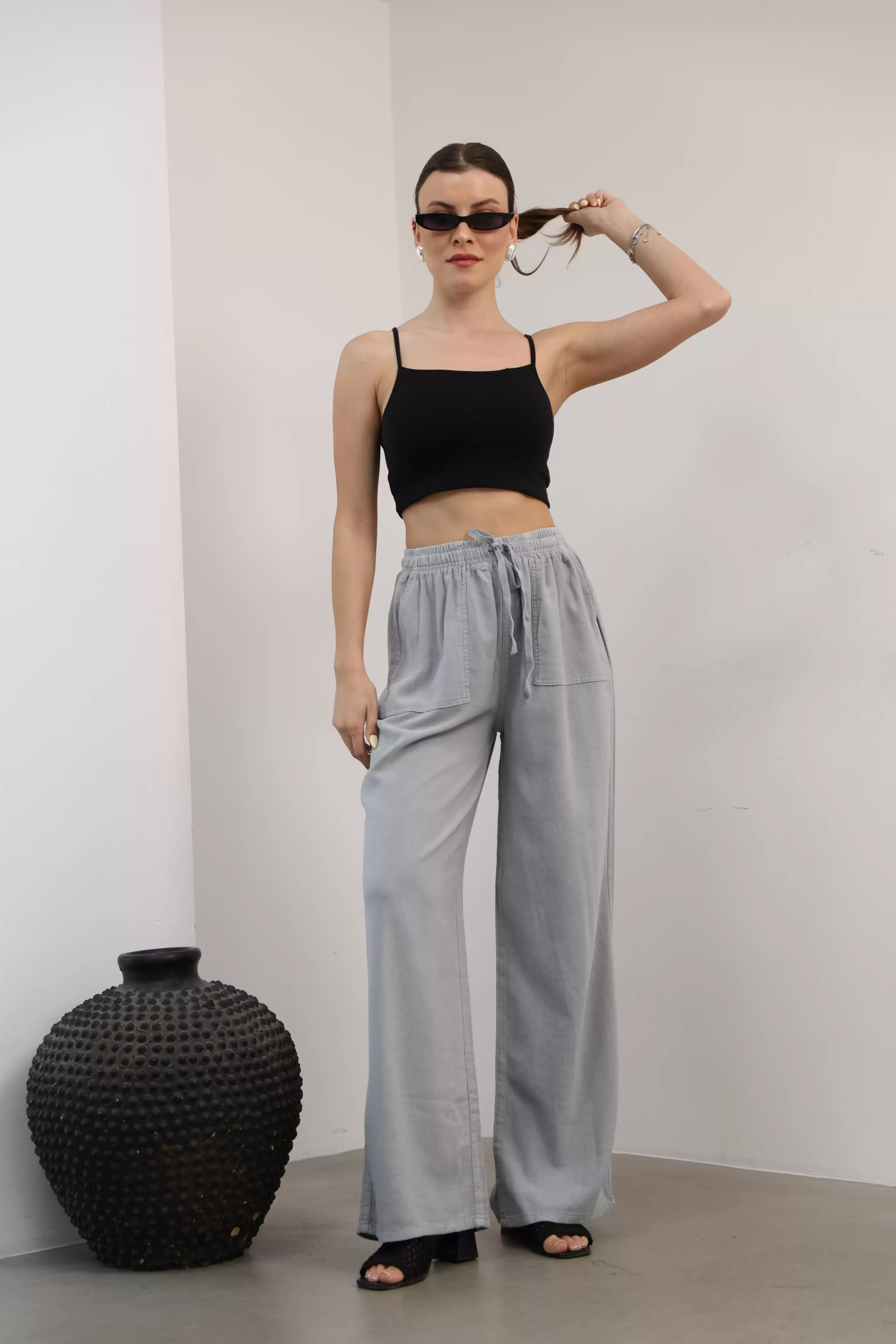 KETEN PANTOLON-GRİ