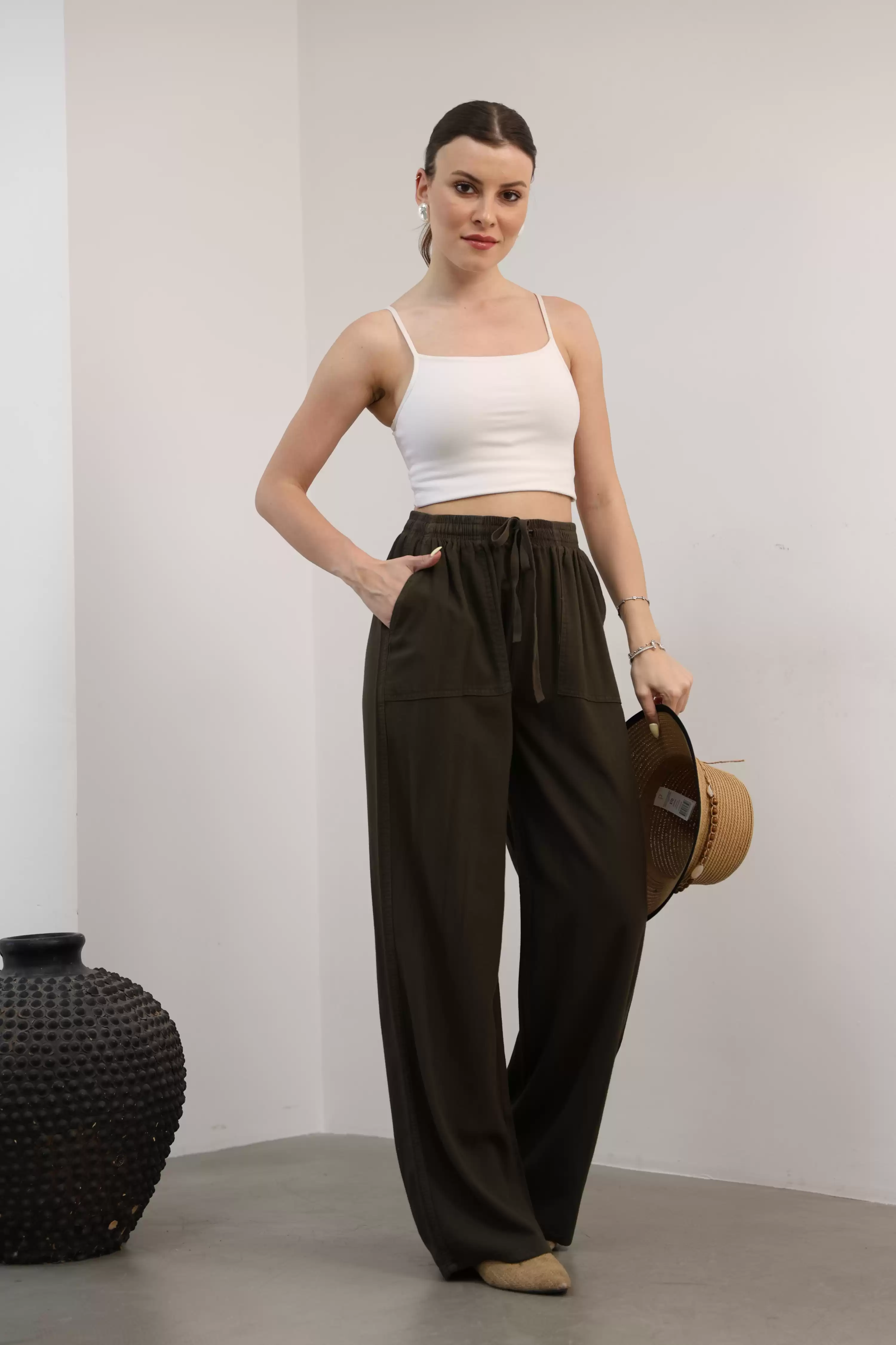 KETEN PANTOLON- HAKİ