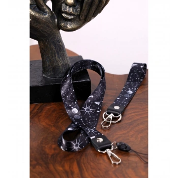 Dioforce Galaksi Temalı Tek Rivetli Boyun Askı İpi Ve Anahtarlık Seti