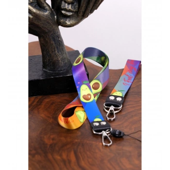 Dioforce Avokado Temalı Çift Rivetli Boyun Askı İpi Ve Anahtarlık Takımı