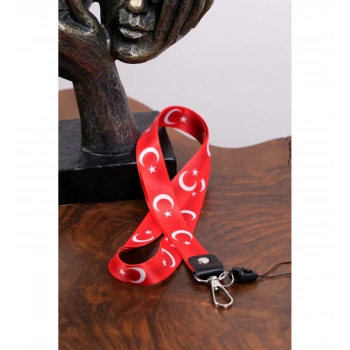 Dioforce Türk Bayrağı Temalı Tek Rivetli Boyun Askı İpi Ve Telefon Askısı