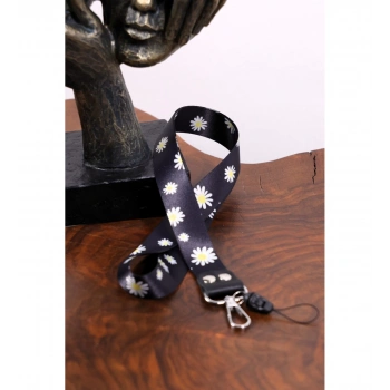 Dioforce Papatya Temalı Çift Rivetli Boyun Askı İpi Ve Telefon Askısı