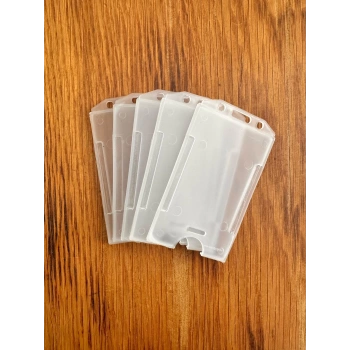 Şeffaf Dikey Yaka Kart Koruyucu 5 Adet