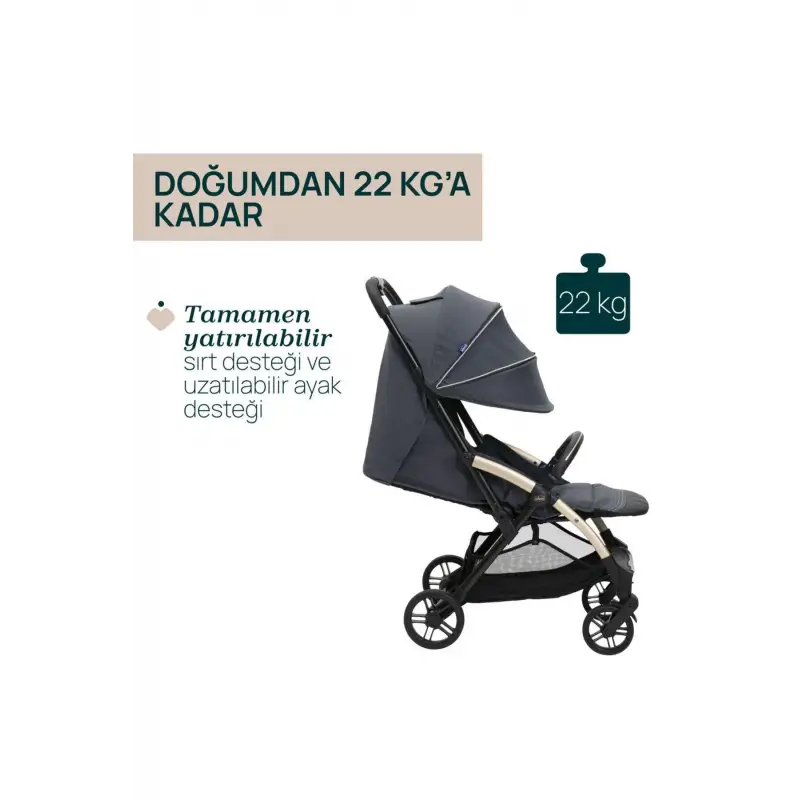 Chicco Goody Xplus Otomatik Katlanır Suya Dayanıklı Kabin Bebek Arabası Dark Shadow