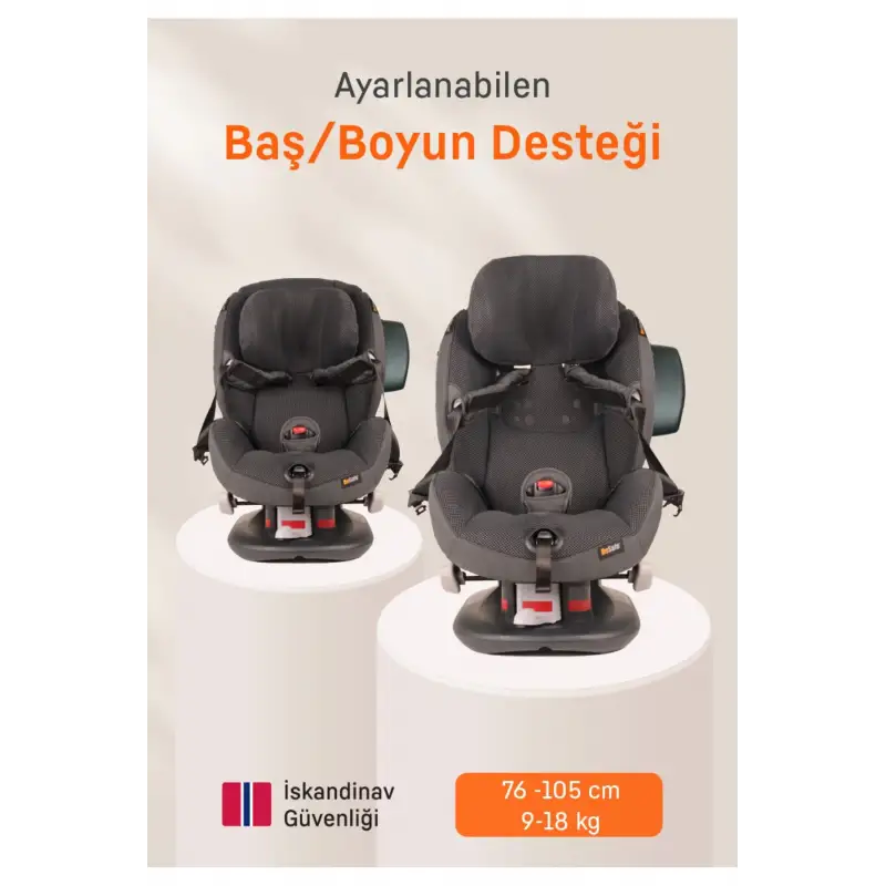 Besafe İzi Comfort X3 ADACLI Oto Koltuğu 9-18 Kg Metallic Melange