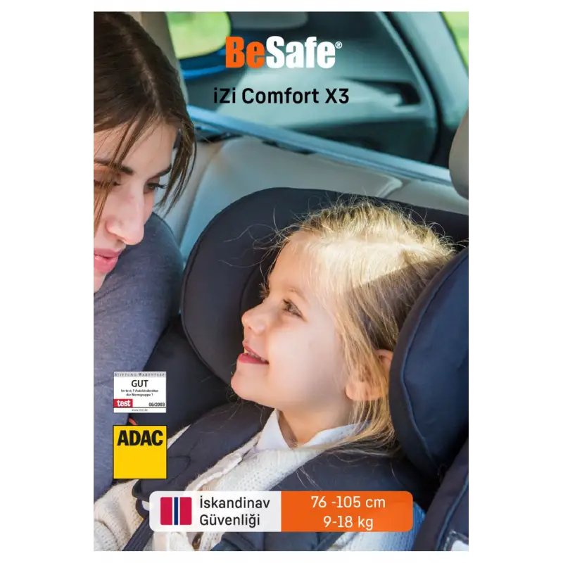 Besafe İzi Comfort X3 ADACLI Oto Koltuğu 9-18 Kg Metallic Melange