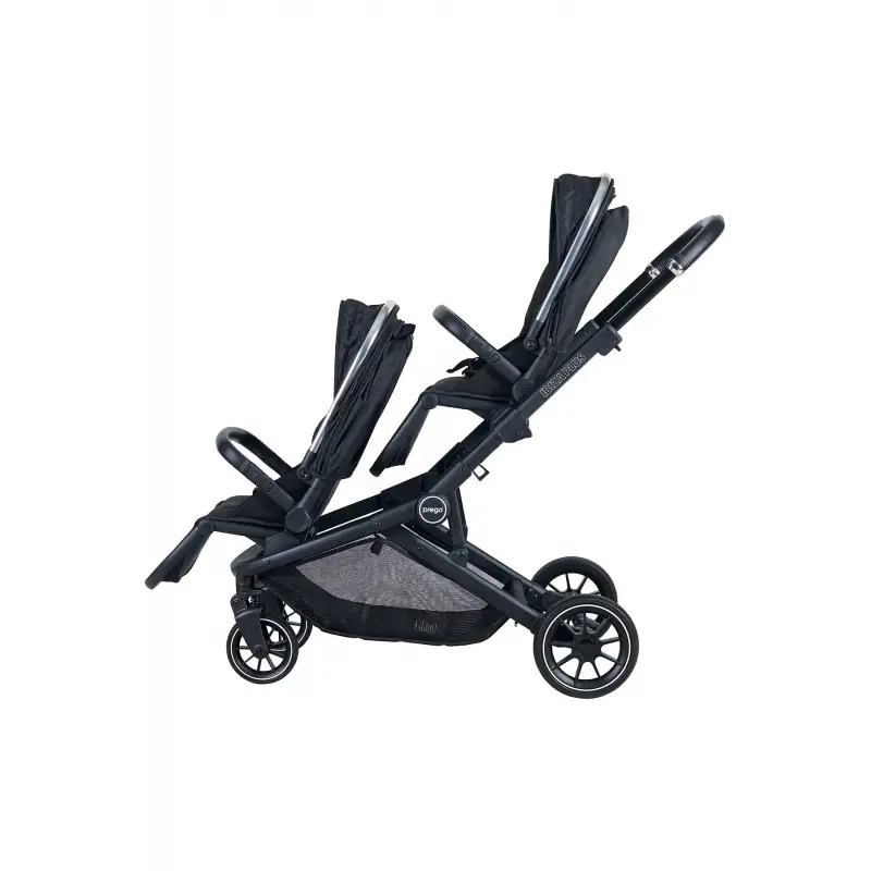 Prego 2223 Ibiza Plus Travel Sistem İkiz Bebek Arabası Siyah