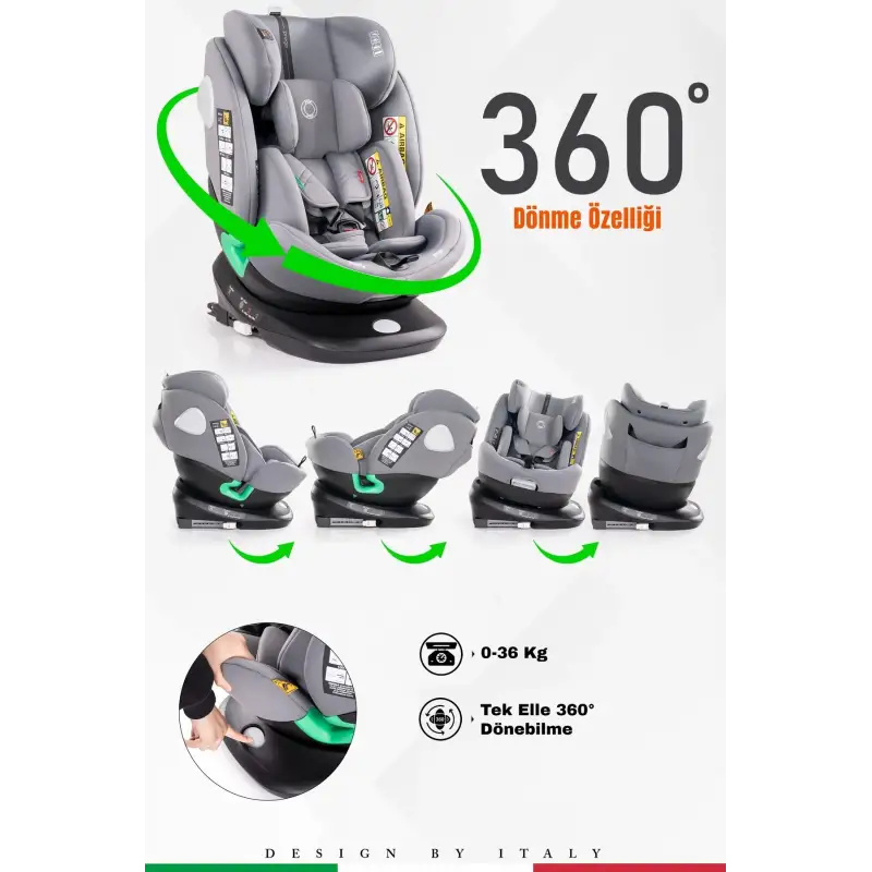 Prego Q9004 Tronfix I-Size Oto Koltuğu 0-36 Kg Gri