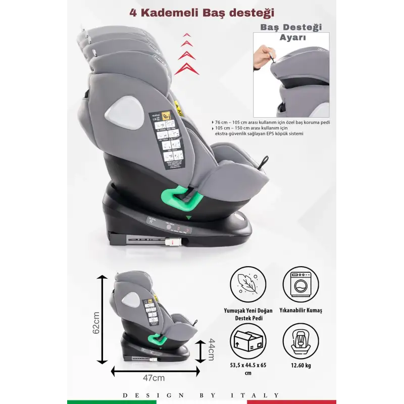 Prego Q9004 Tronfix I-Size Oto Koltuğu 0-36 Kg Gri