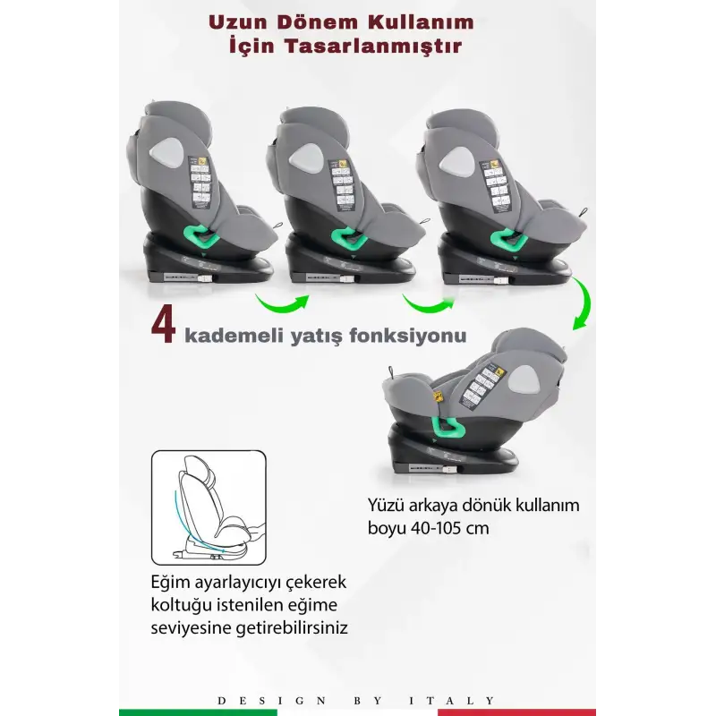 Prego Q9004 Tronfix I-Size Oto Koltuğu 0-36 Kg Gri