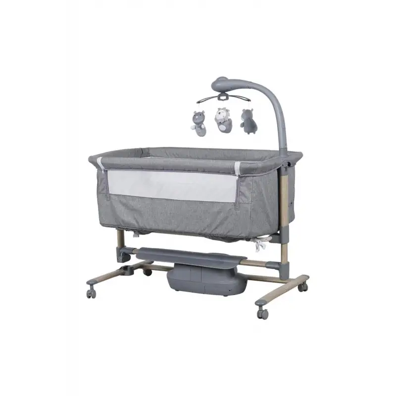 Prego Carmela Anne Yanı Elektrikli Uzaktan Kumandalı Dönenceli Beşik Gri