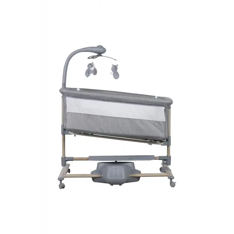 Prego Carmela Anne Yanı Elektrikli Uzaktan Kumandalı Dönenceli Beşik Gri