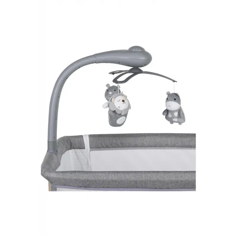 Prego Carmela Anne Yanı Elektrikli Uzaktan Kumandalı Dönenceli Beşik Gri