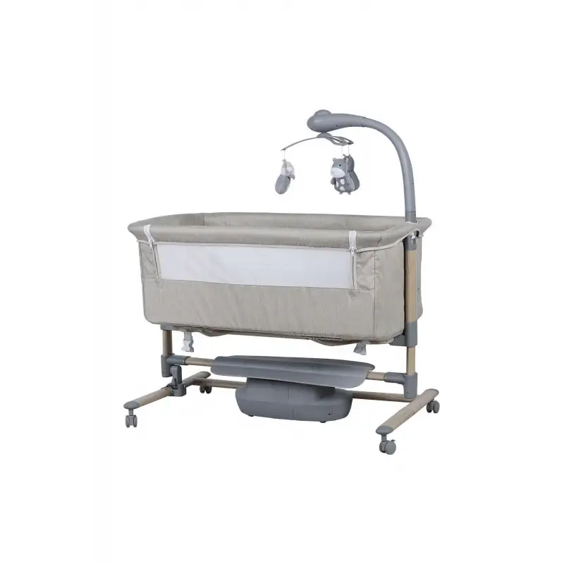 Prego Carmela Anne Yanı Elektrikli Uzaktan Kumandalı Dönenceli Beşik Bej