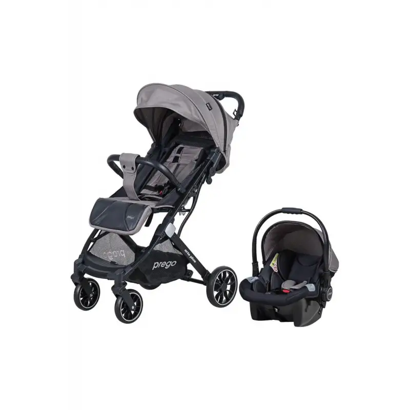 Prego 2037 Aria Plus Kabin Travel Sistem Bebek Arabası Gri