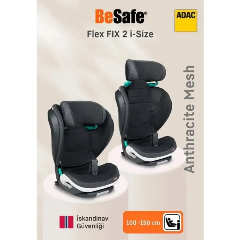 Besafe Izi Flex Fix 2 I-Size Oto Koltuğu 15-36 Kg Anthracite Mesh