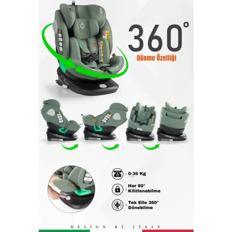 Prego Q9004 Tronfix I-Size Oto Koltuğu 0-36 Kg Yeşil