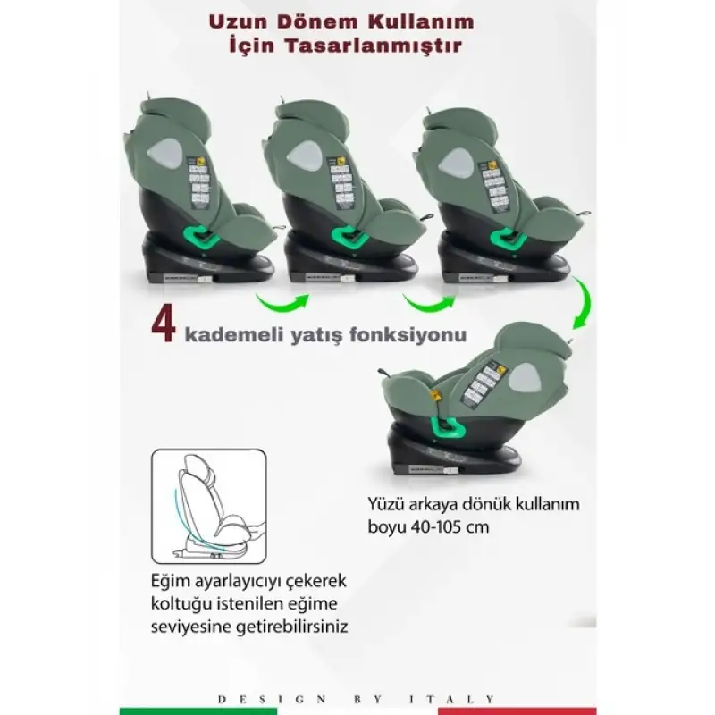 Prego Q9004 Tronfix I-Size Oto Koltuğu 0-36 Kg Yeşil