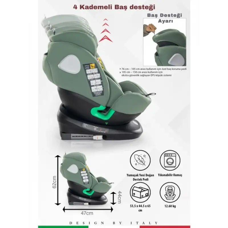Prego Q9004 Tronfix I-Size Oto Koltuğu 0-36 Kg Yeşil