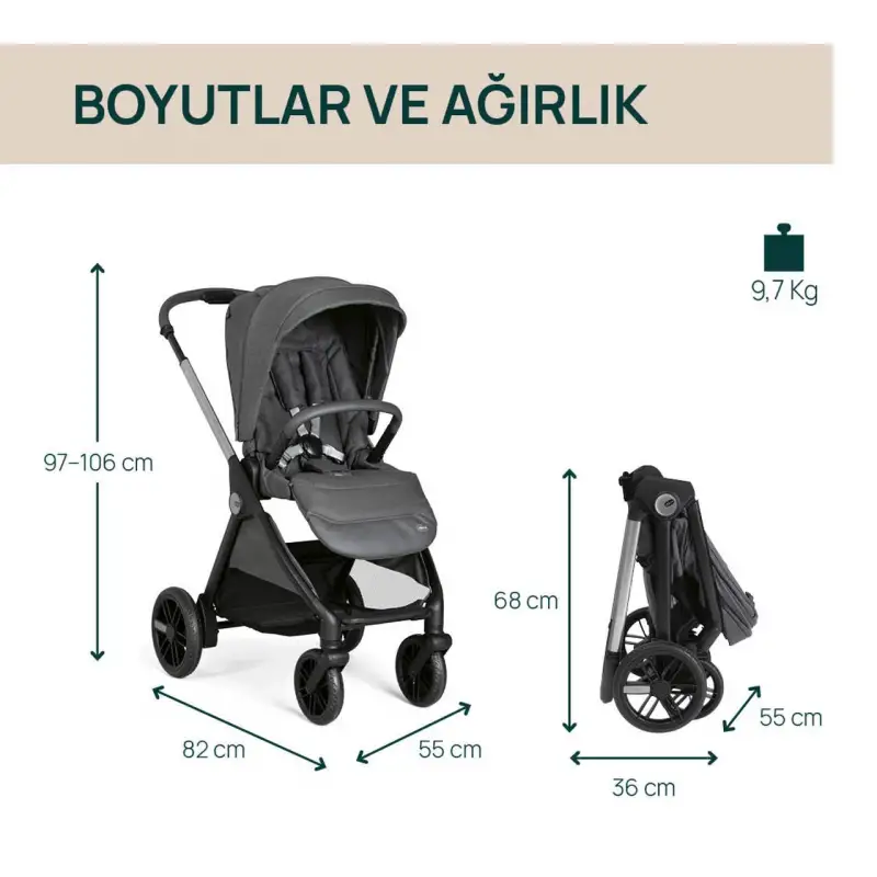 Chicco Bellagio Bebek Arabası Lunar Rock